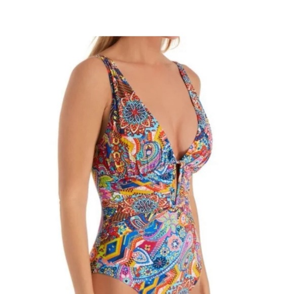 Bleu Rod Beattie multi color paisley one piece swimsuit - Picture 4 of 11